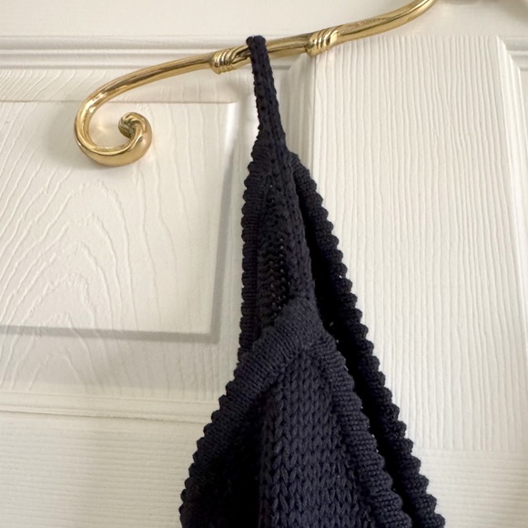 Black Crochet V-Neck Cover-Up Dress by Pampelone - Picture 5 of 7